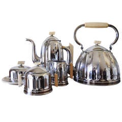 Complete Belgian Art Deco Tea/Coffee Breakfast Set by Demeyere