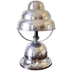 French Art Deco Aluminum Bibendum Table Lamp. 9
