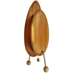 American Mid-Century/Atomic Surfboard Wooden Table Lamp.