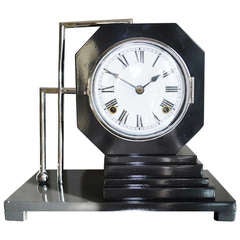 Vintage American Art Deco Asymmetrical Mechanical Chiming Mantel Clock.