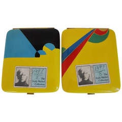 Vintage Pair of French Art Deco Geometric Cigarette Cases from The Warhol Collection