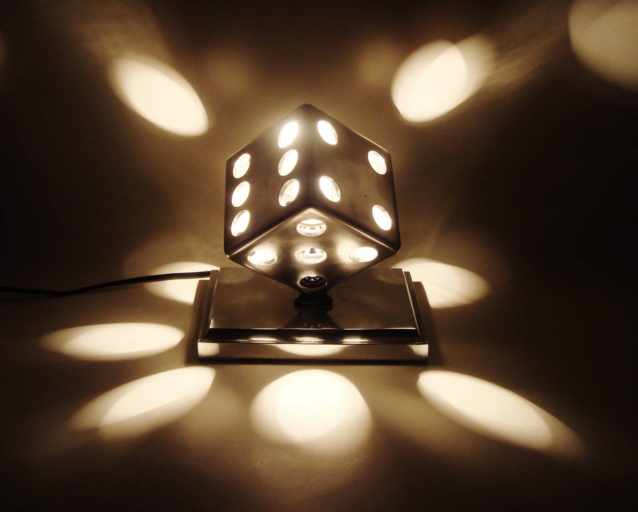 vintage dice lamp