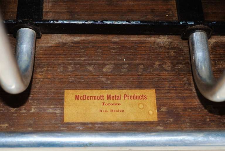 Rare Art Deco Aluminium and Formica End Table/Magazine Rack by McDermott For Sale 1