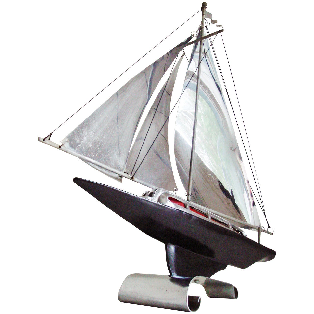 American Art Deco Streamline Figural Racing Yacht Table Lamp