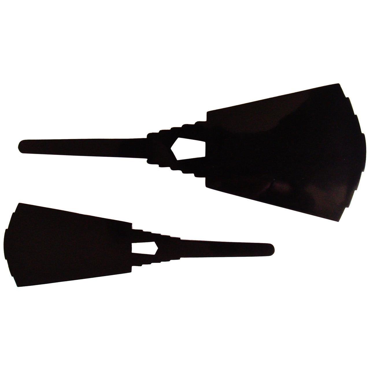 English Art Deco Black Agalin and Bakelite 'La Futuriste' Brush and Mirror Duo For Sale