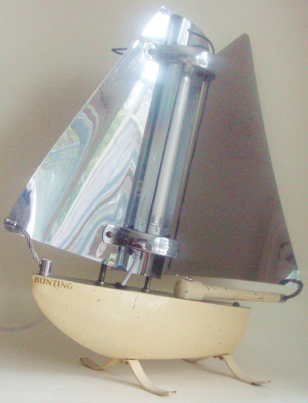 Iconic English Art Deco Bunting Figural Yacht Floor Lamp Conversion