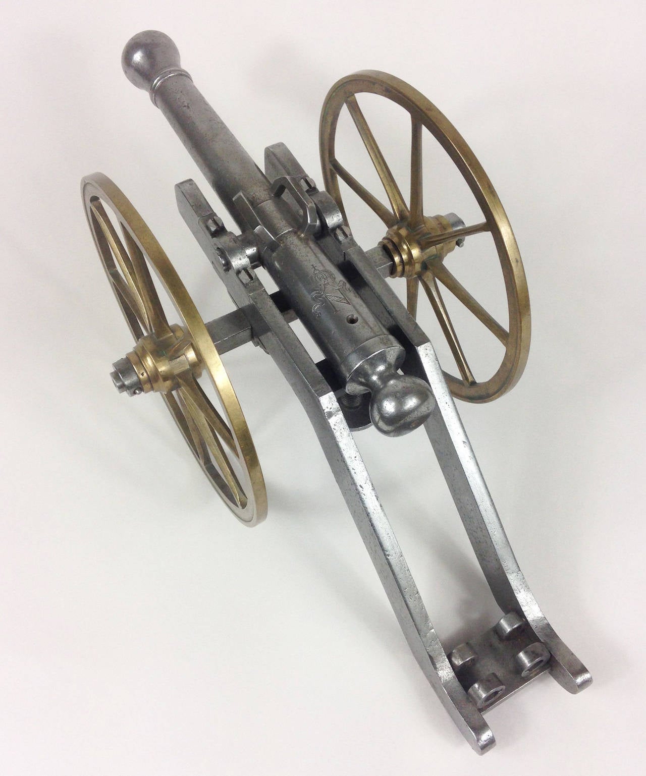 Cast Iron and Bronze Napoleonic Cannon Model In Excellent Condition For Sale In Glamis, Angus