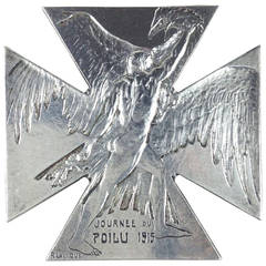 Silver Great War Cross 'Journée du Poilu 1915' by René Lalique
