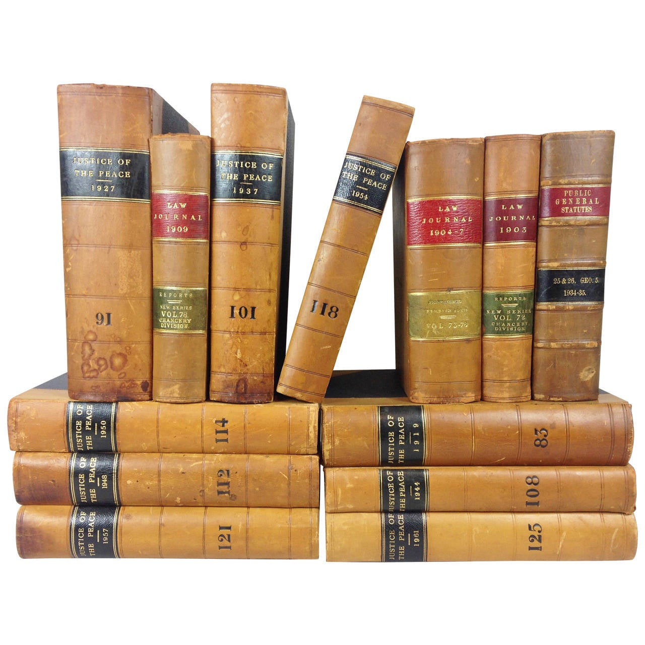 Collection of 13 Leather Bound English Law Journals at 1stdibs
