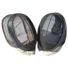 Antique Pair of Early 20th Century English Fencing Masks