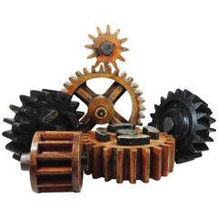 Group of Six English Wooden Cog Moulds