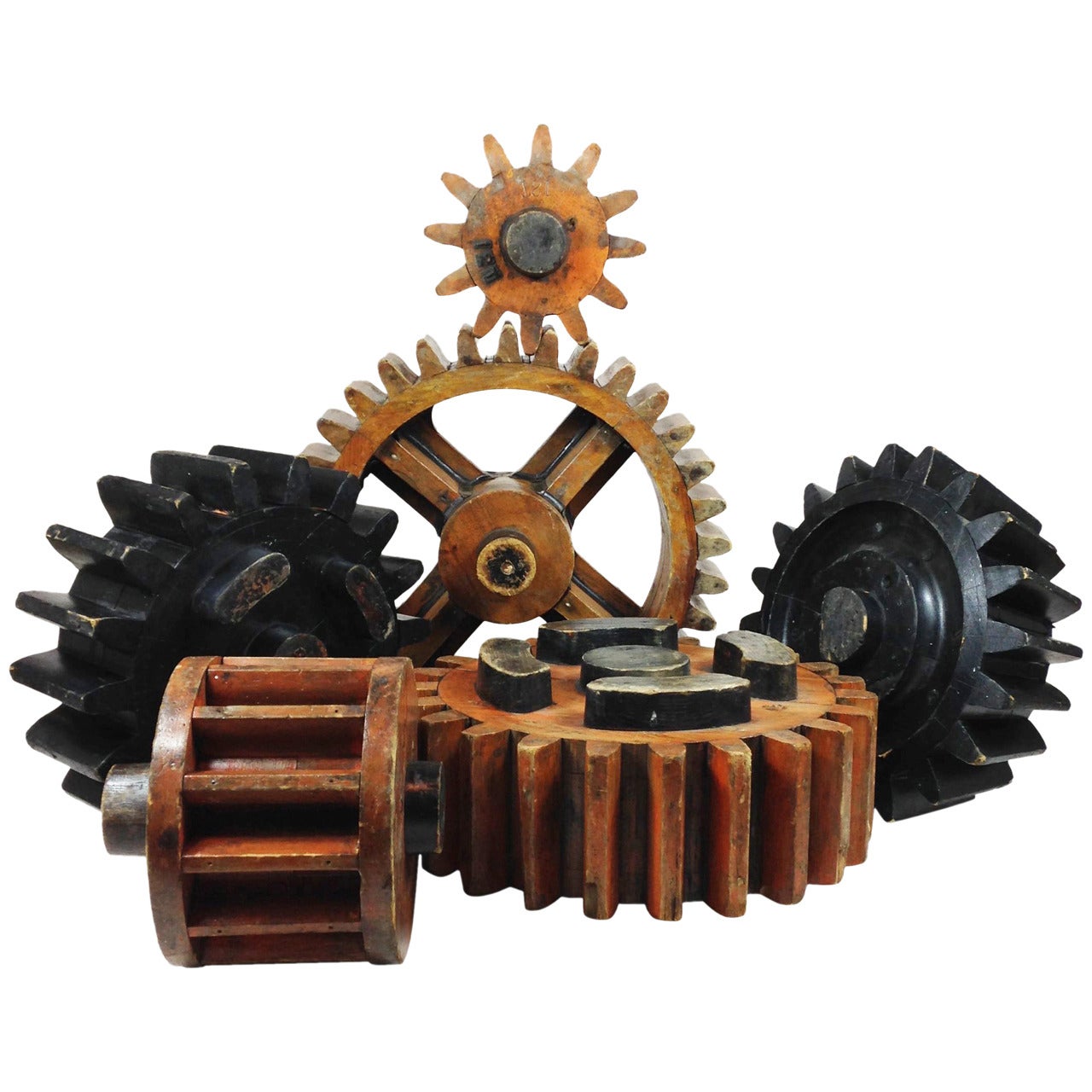 Group of Six English Wooden Cog Moulds For Sale