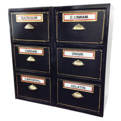A Pair of Black Painted Victorian Apothecary Drawer Units