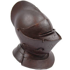 Antique English Close Helmet from a Funerary Achievement
