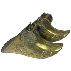 Pair of 19th Century Brass Spanish Conquistador Stirrups or Riding Shoes
