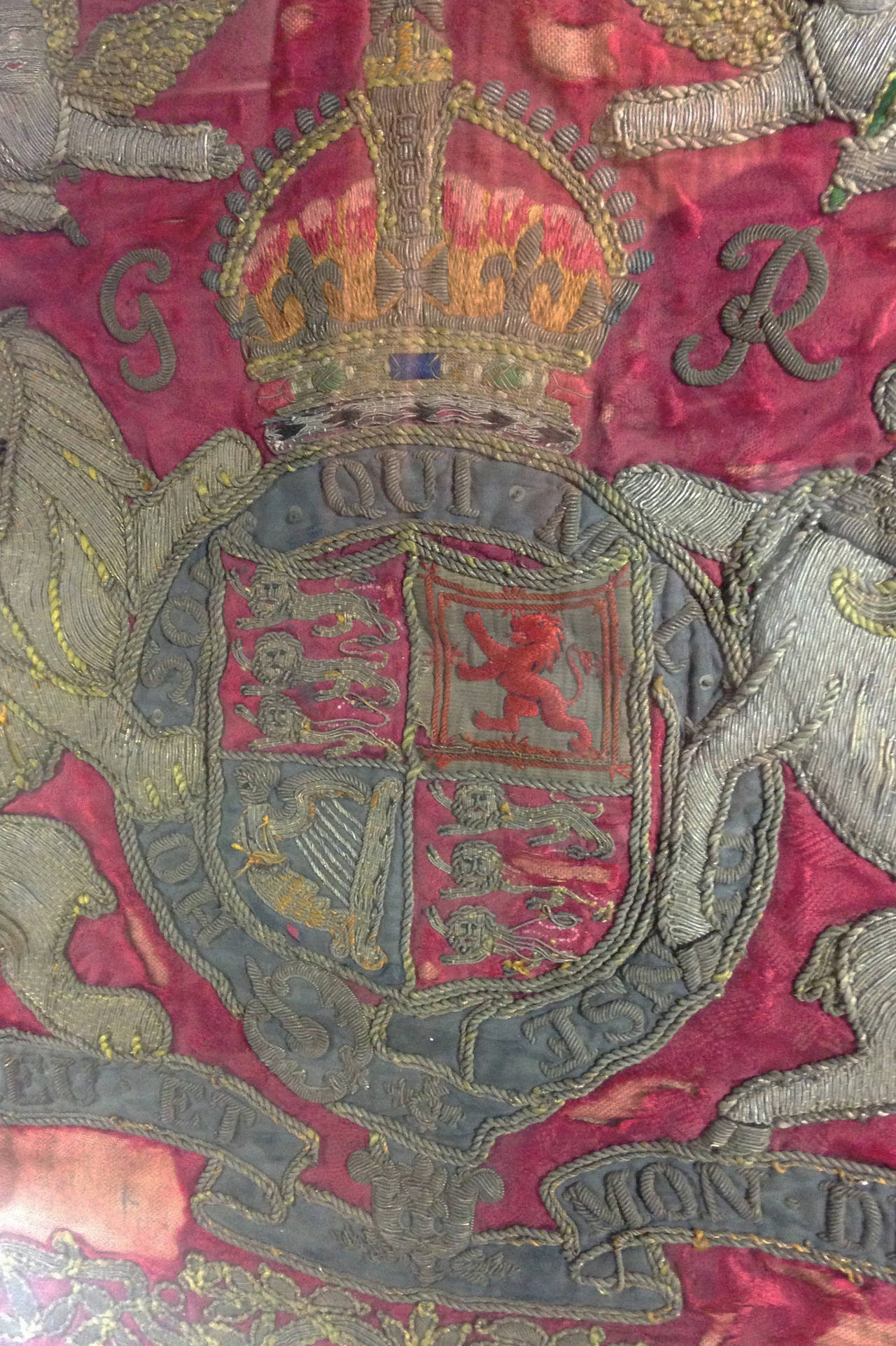 Great Britain (UK) Framed George V Era Household Cavalry Trumpet Banner