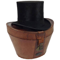 Antique Very Fine Edwardian Top Hat in its Original Leather Case