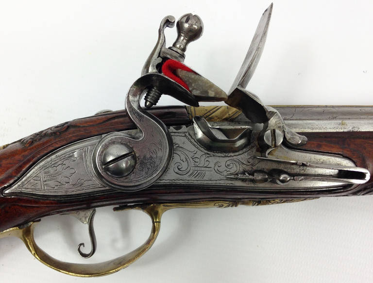 18th Century and Earlier Fine Pair of Flemish Flintlock Holster Pistols