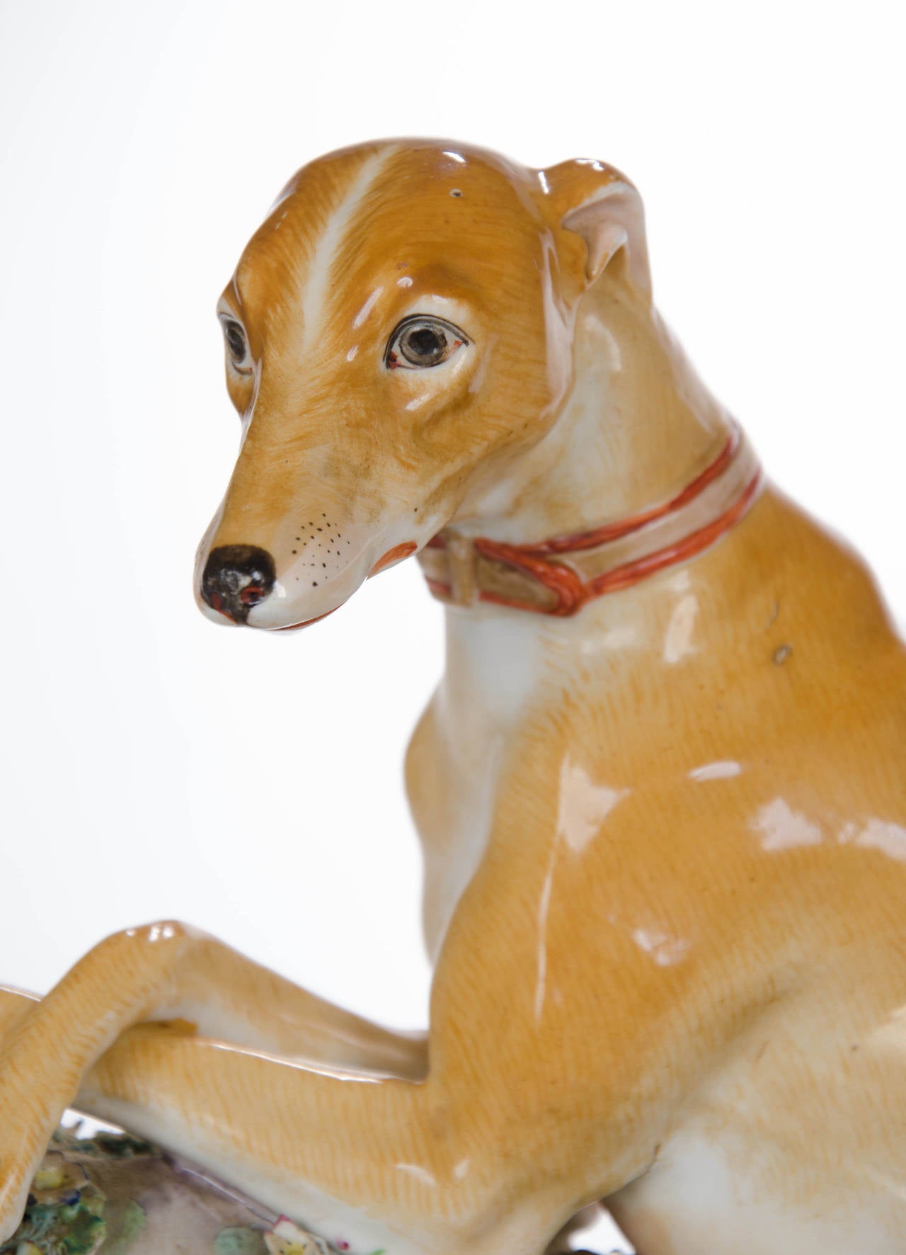 French Jocob Petit Porcelain Figure of a Greyhound
