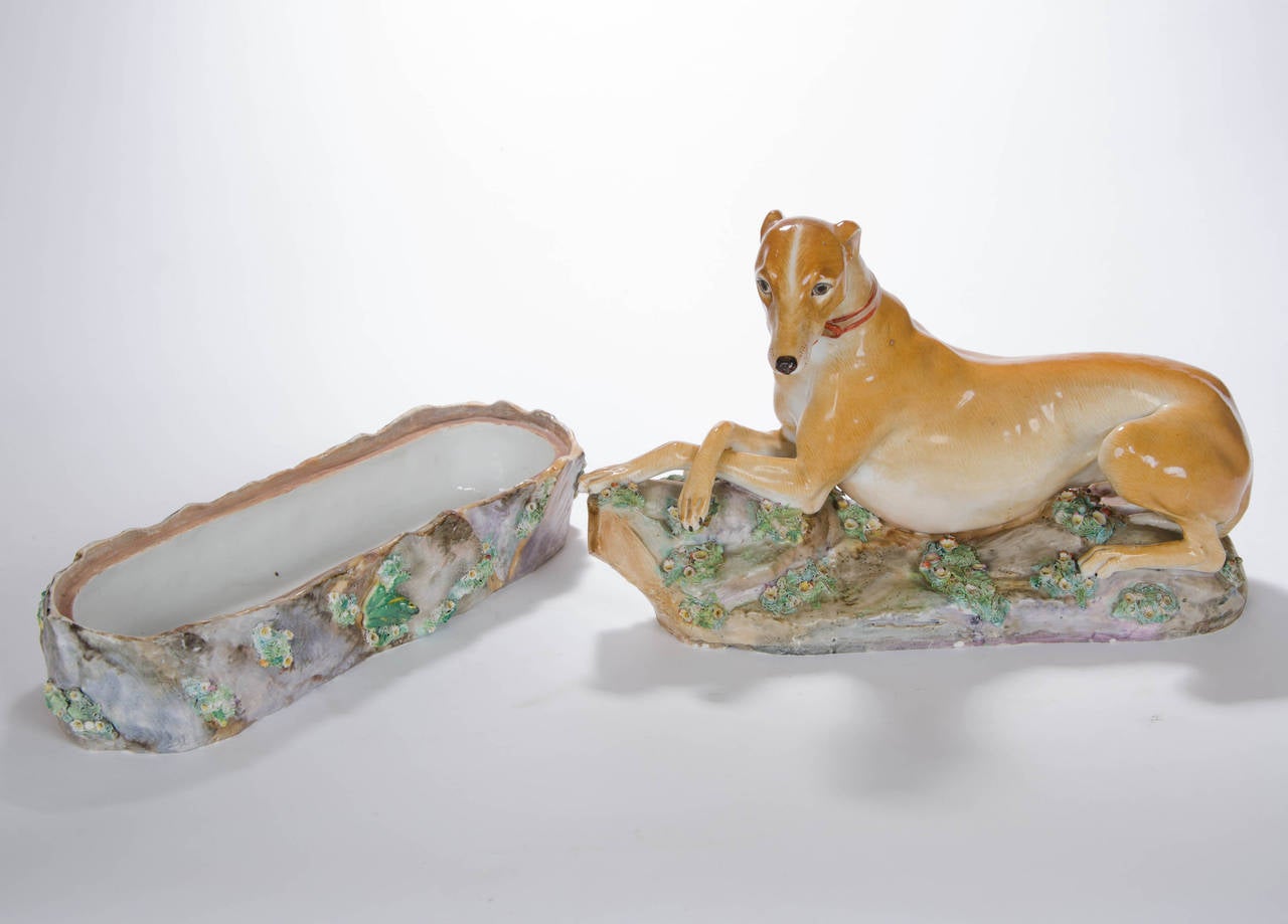Jocob Petit Porcelain Figure of a Greyhound 2