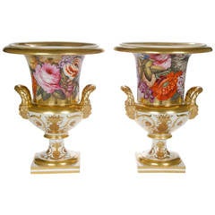 Very Fine Pair of Derby Porcelain Vases, English, circa 1810 1