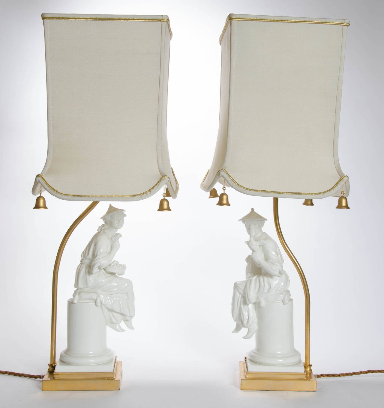 Pair of Royal Worcester Chinoiserie Figures as Lamps, 20th Century 4