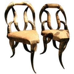 Great Pair of Horn Chairs