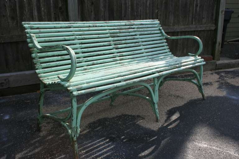 Beautiful Green Painted Bench