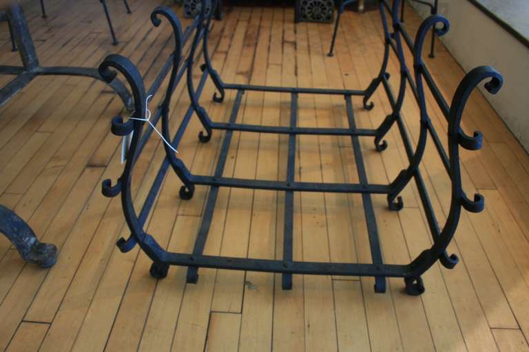 Great Old Wrought Iron Log Holder In Excellent Condition In North Beninngton, VT