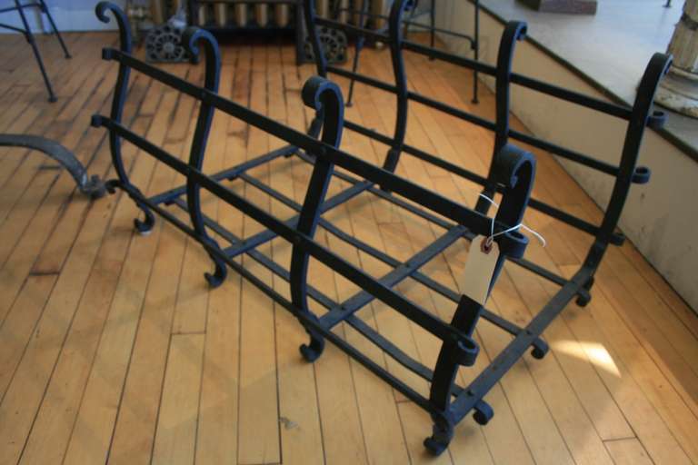 Mid-20th Century Great Old Wrought Iron Log Holder