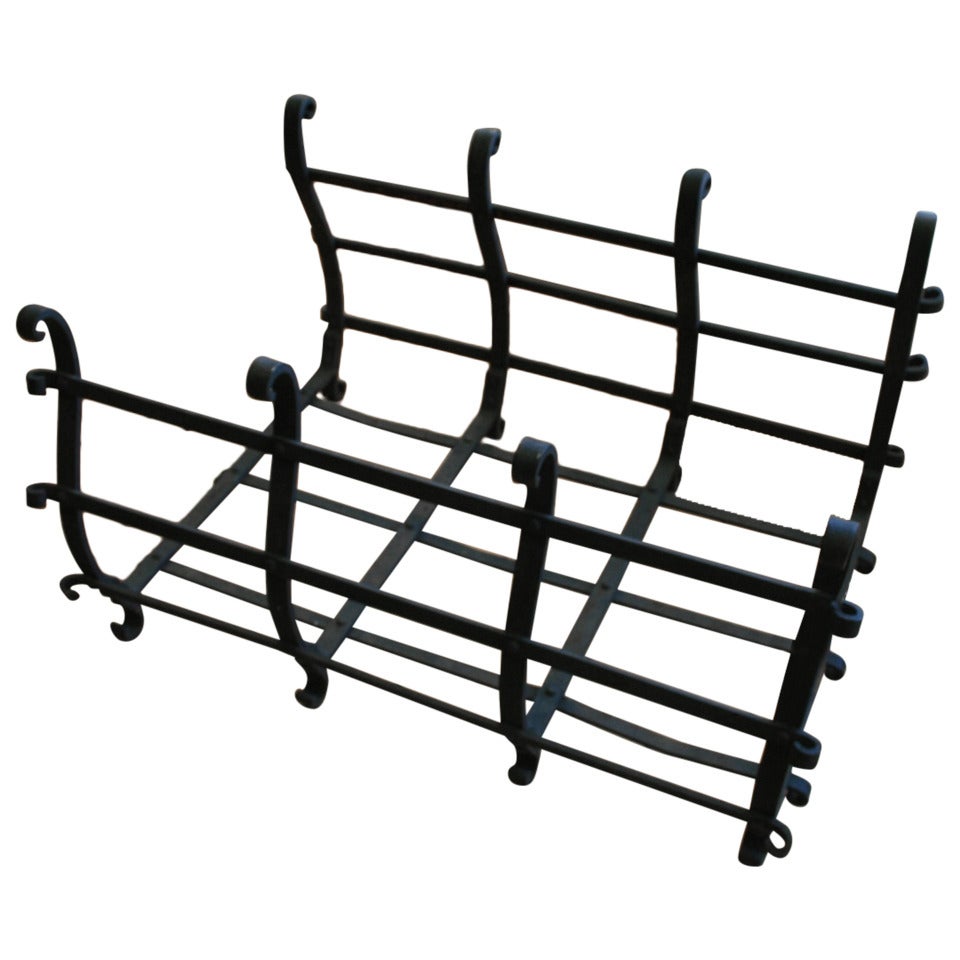 Great Old Wrought Iron Log Holder