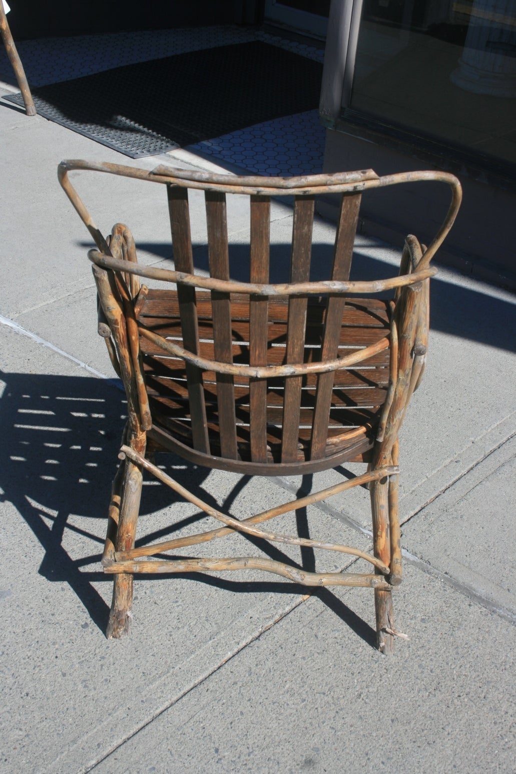 Early Adirondack Twig Chair and Table Set at 1stdibs