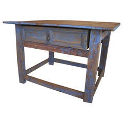 19th Century Swedish Gustavian Blue Tavern Table