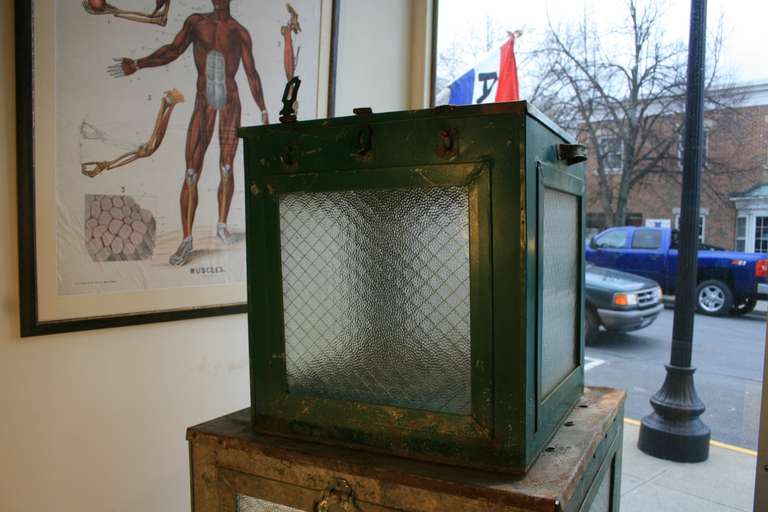 These very rare transparent, chicken wire glass ballot boxes are the smaller of the two versions I have for sale here on 1stdibs. As I said in my description of the larger boxes, these are beautiful just to look at, without serving some utilitarian
