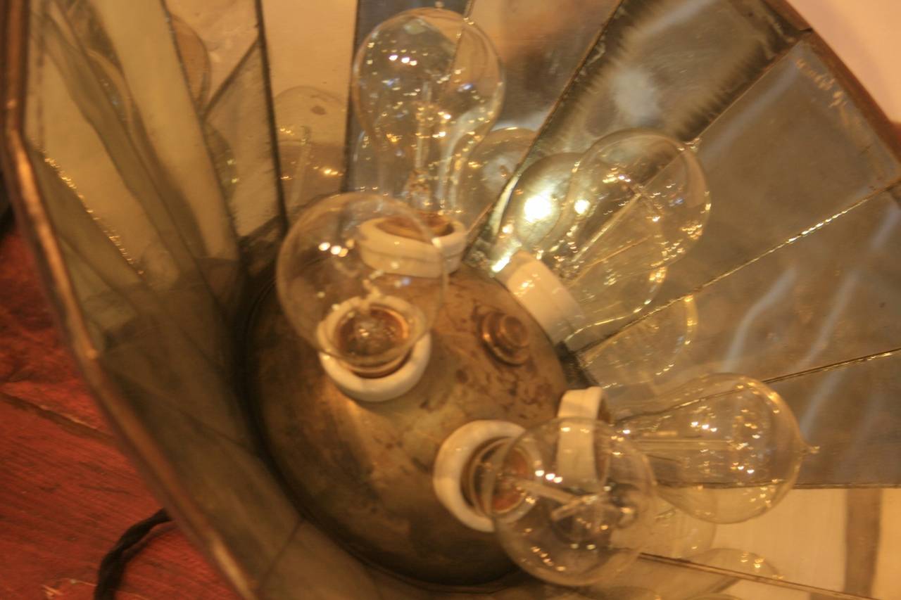 Early 20th Century Early Large Mirrored Hanging Lamp