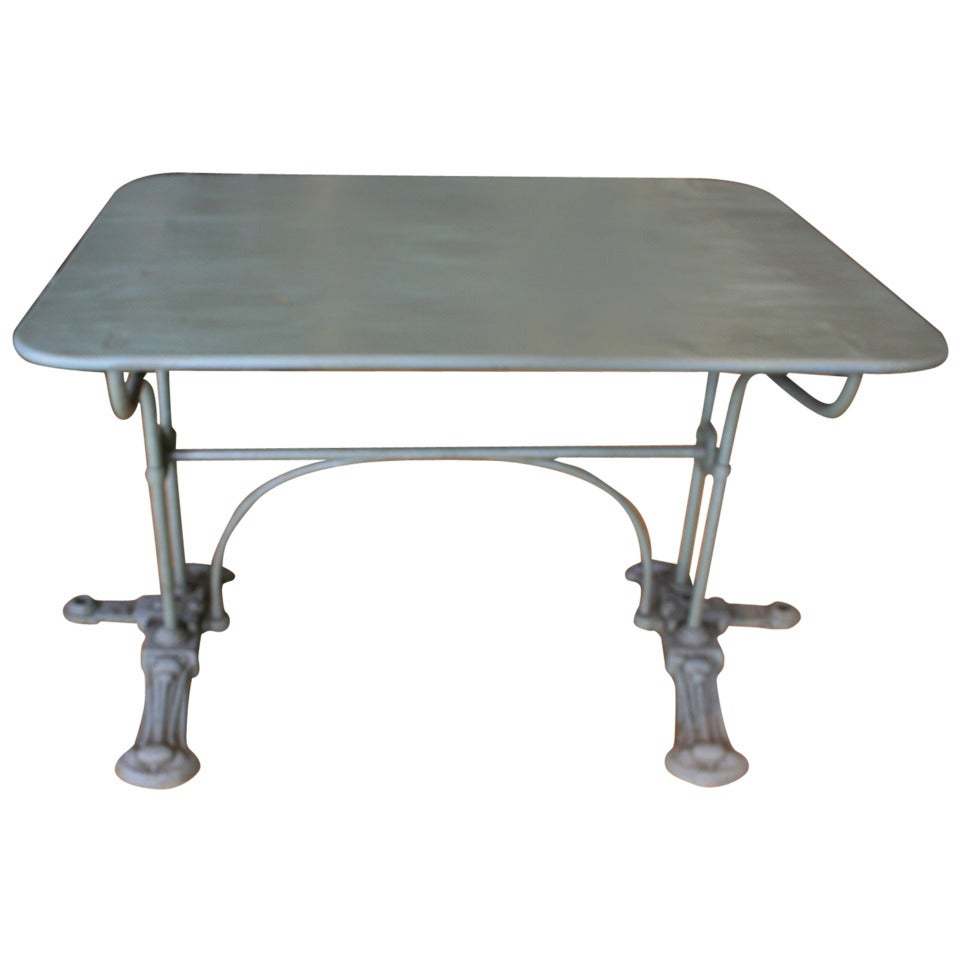 19th Century French Art Nouveau Steel Garden Table For Sale