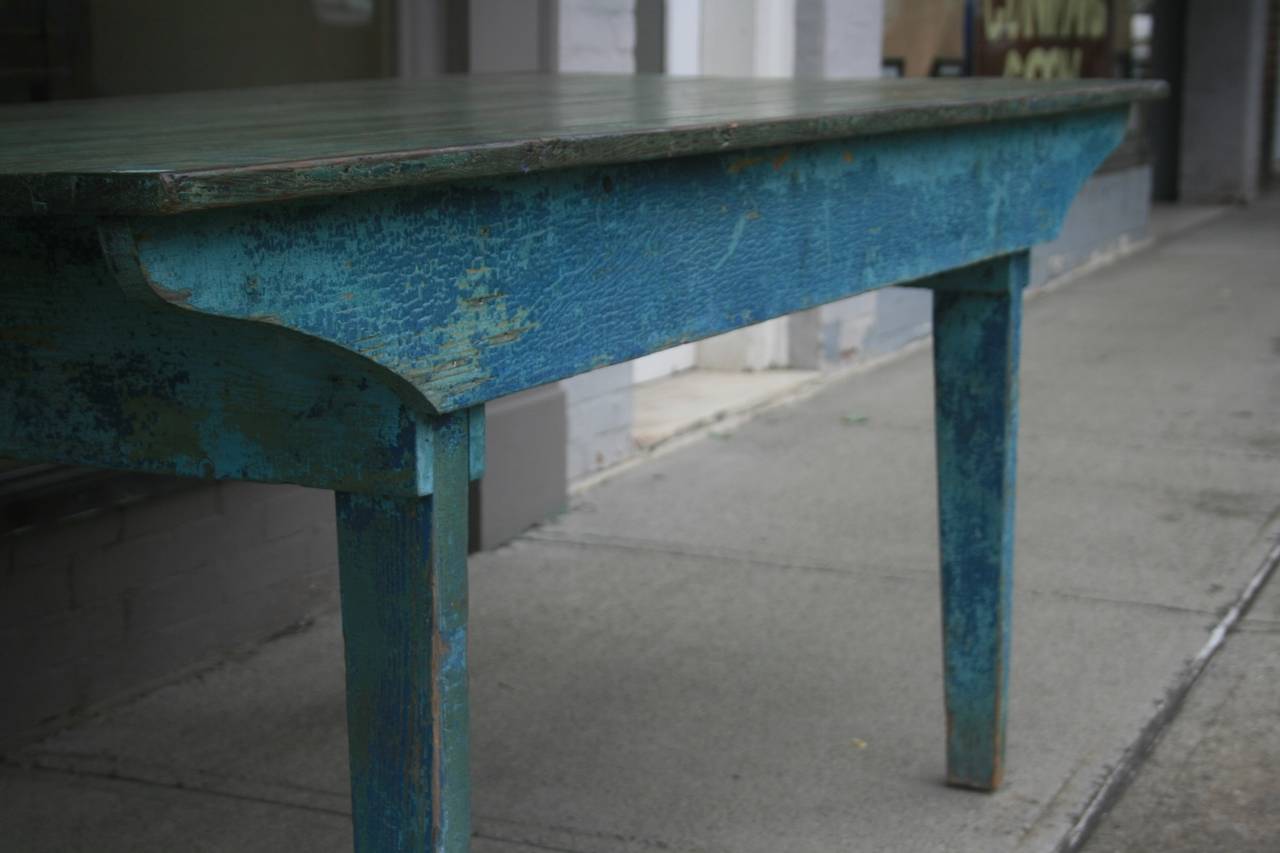 Early 20th Century Blue Painted Dining Table 3