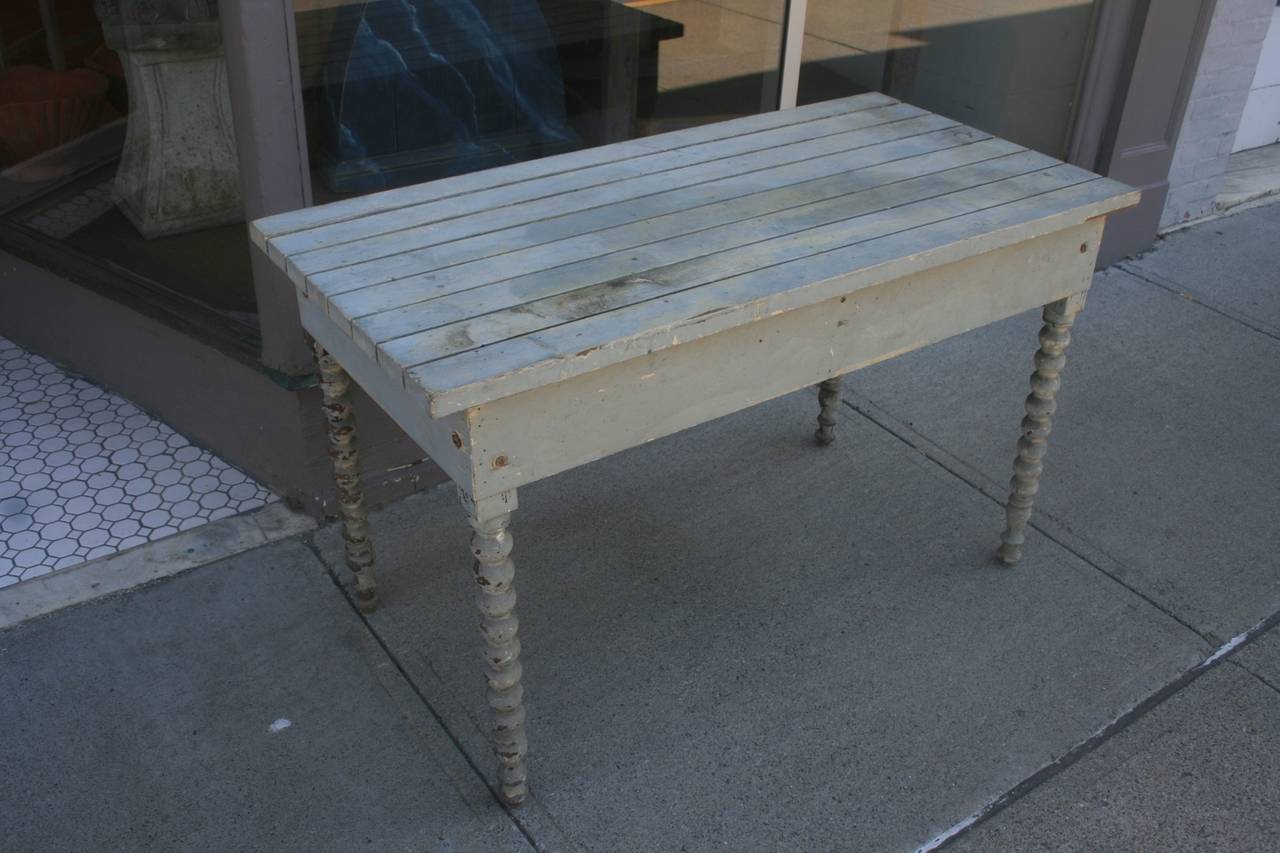 Interesting Homemade Victorian Gray Table In Good Condition In North Beninngton, VT
