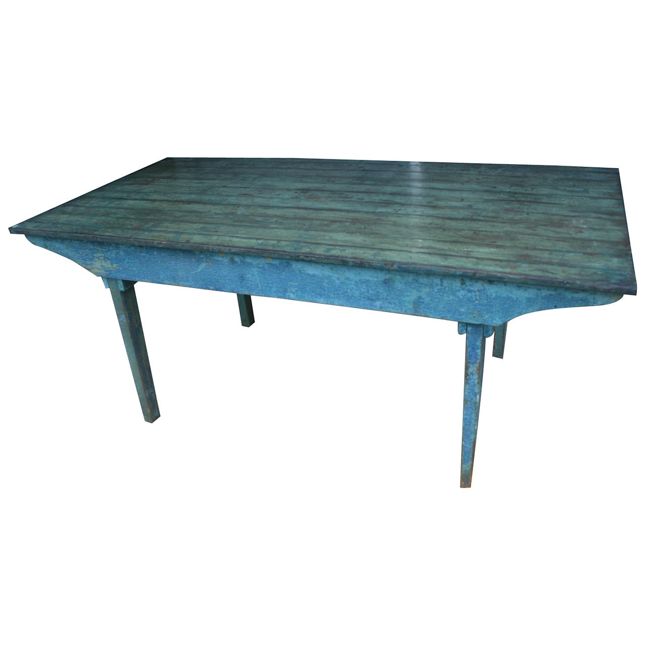 Early 20th Century Blue Painted Dining Table
