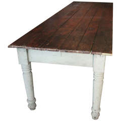 Beautiful Large 19th cen. Harvest Table/Industrial