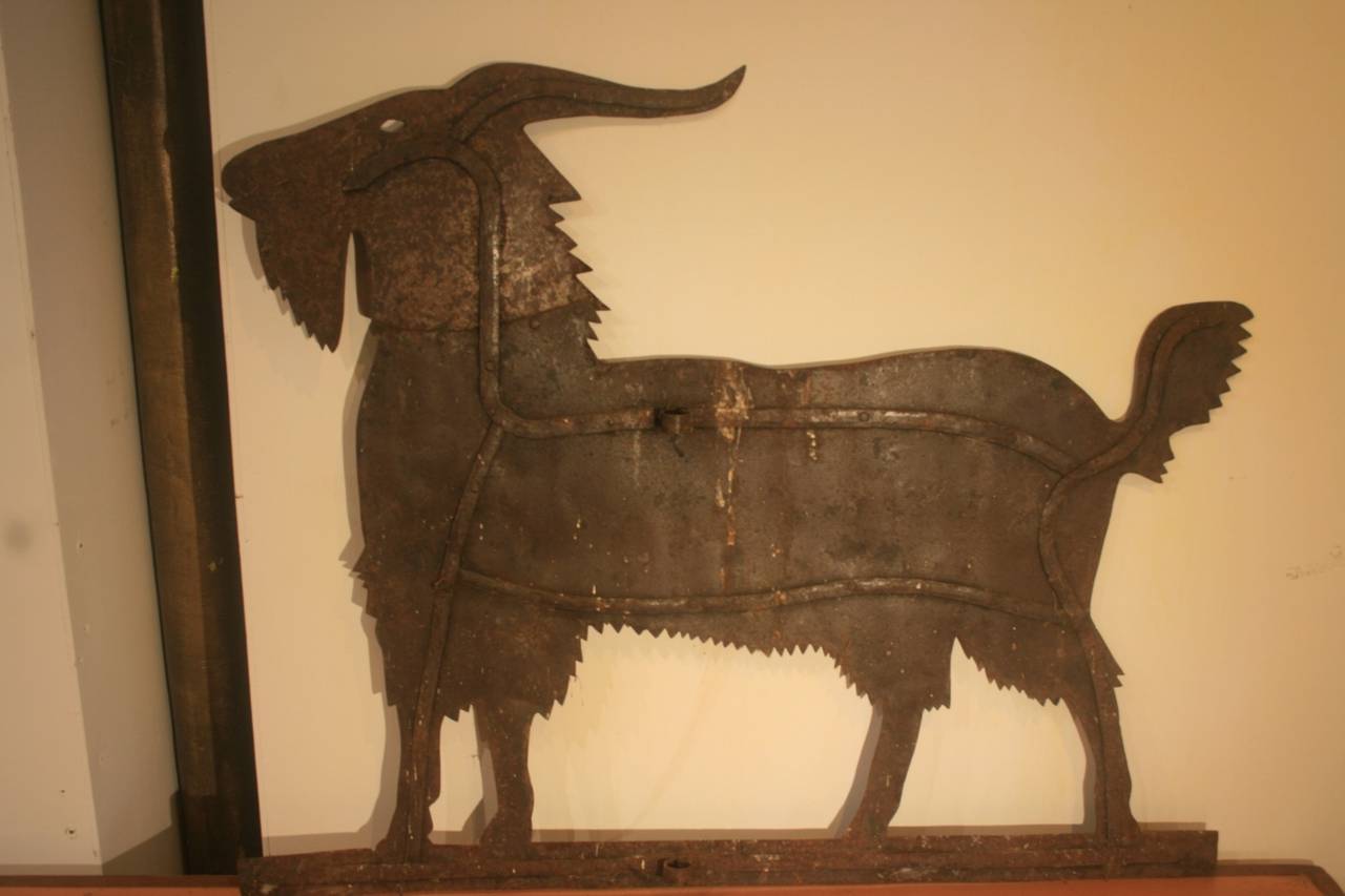 Late 19th Century 19th Century Folk Art Red Goat Weathervane
