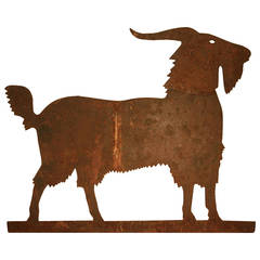 19th Century Folk Art Red Goat Weathervane