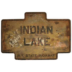 Beautiful "Indian Lake" Road Sign