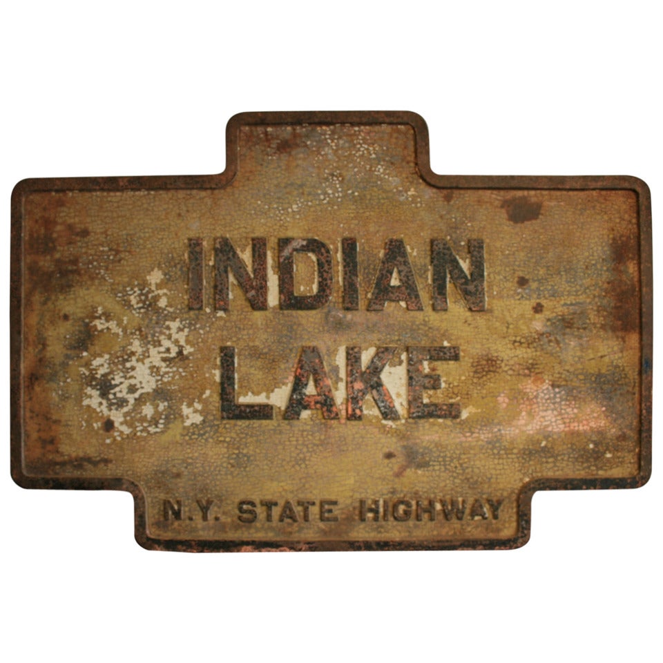 Beautiful "Indian Lake" Road Sign