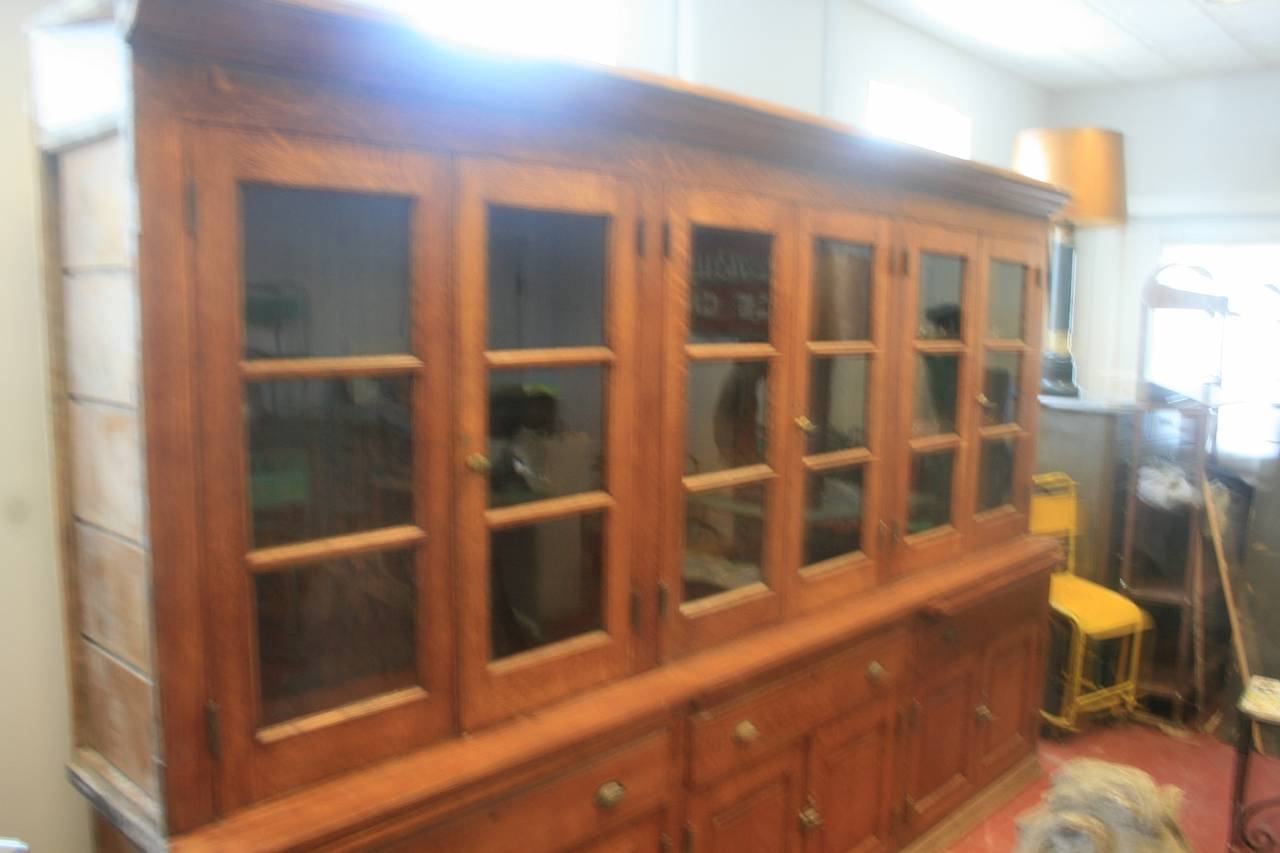 Beautiful and large 19th c. oakbutler's  built in cabinet.  This piece came out of a mansion in New Jersey that recently burned down.  The house was huge and the pantry as big as some living rooms.  Built of oak it's in beautiful condition with some