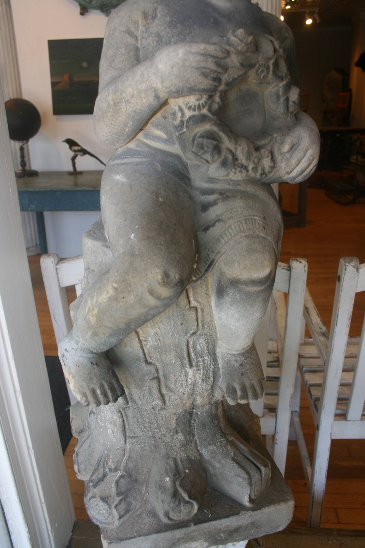 19th Century Carved Limestone Garden Sculpture For Sale 1