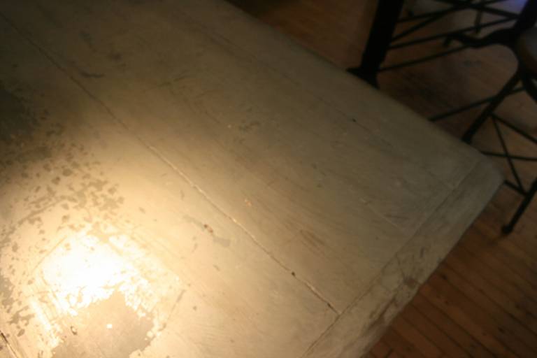 Painted American Sawbuck Table Industrial Silver 4