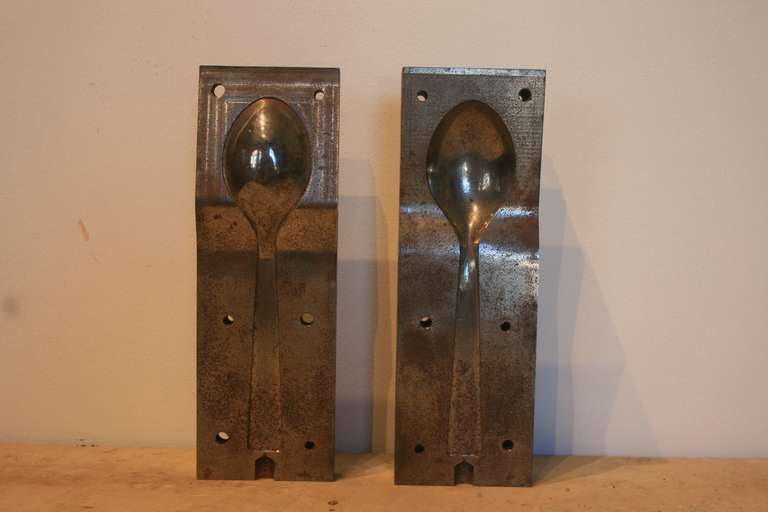 2 Part Spoon Mold. They have a Claus Oldenburg feel to them. Found Art. 10 1/2 