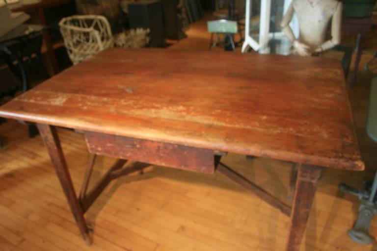 Wood 19th Century Architect's Counter Drawing Table For Sale