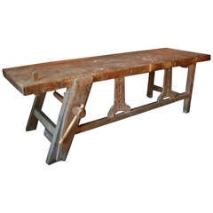 Antique Industrial Wooden Table